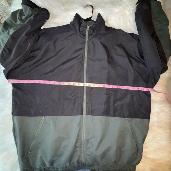 Bill Blass Vintage Men's XL Green Black Windbreaker Jacket Full Zip Casual - Picture 7 of 11
